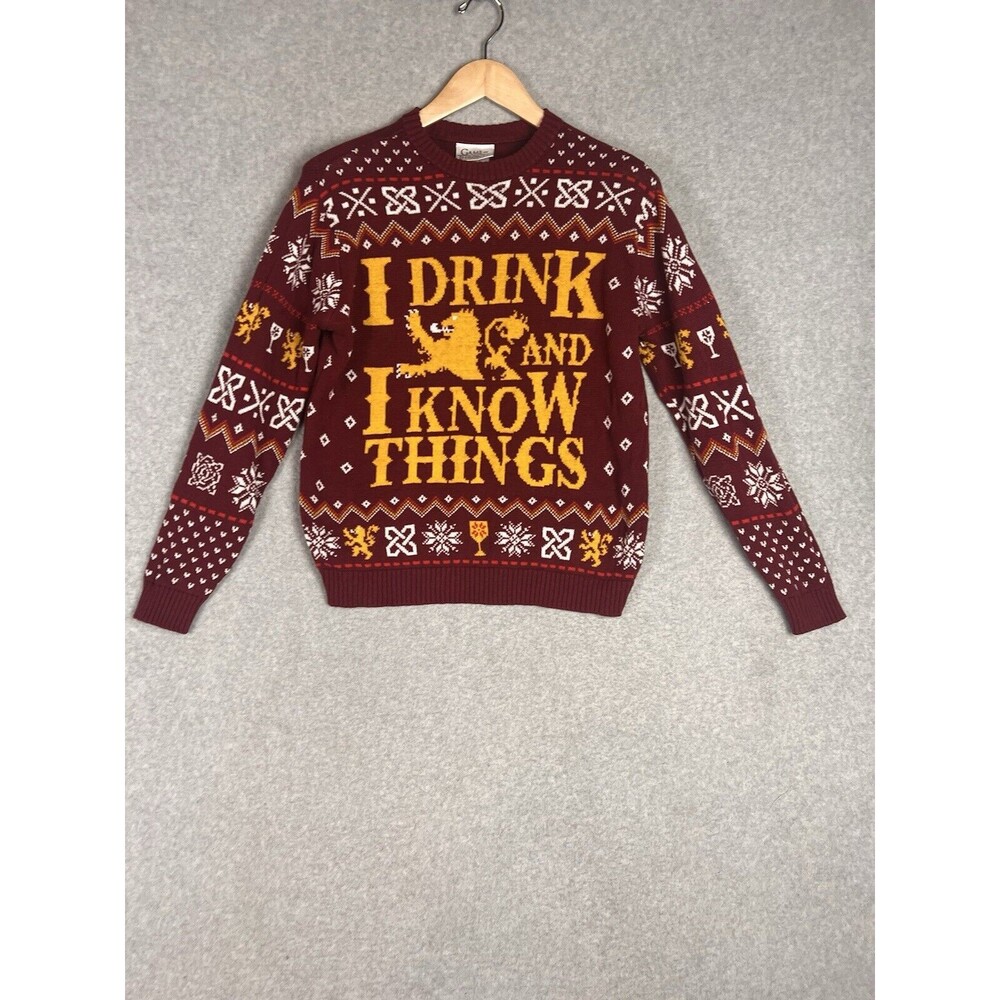 Game Of Thrones I Drink And I Know Things Christmas Sweater Unisex Medium